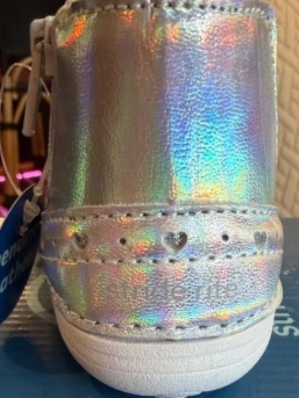 NW STRIDE RITE Leather Wide Soft Motion Gigi Silver Boots - Picture 8 of 10